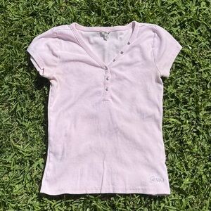 Guess Top with Rinestone Button and “Guess” Detail